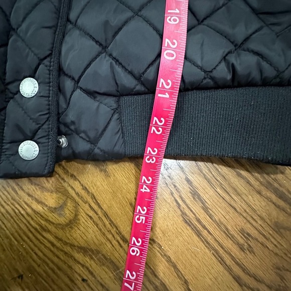 Levi's‎ Women's Black Quilted Bomber Jacket Sherpa Lined Snap Front Size Small - Picture 8 of 14